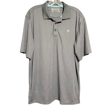 ARIAT Tek Polo Shirt Mens Size Large Gray Performance Heat Series Outdoor