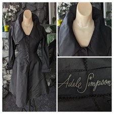 Vtg 1950s Adele Simpson Cocktail Black Tie Dress Stand-up Collar French Cuffs