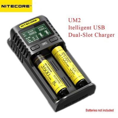 Nitecore UM2 2-Solt Digital Battery Charger for IMR/Li-ion/LiFePO4/Ni-MH/Ni-Cd