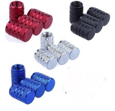 16 Pcs Aluminum Tire Air Caps Universal Red/Black /Blue /Silver Tire Valve Caps