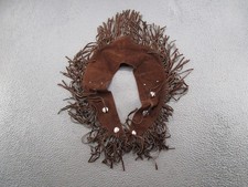 Vintage 90s Chasser Suede Leather Collar With Fringe Brown Poncho Western Read