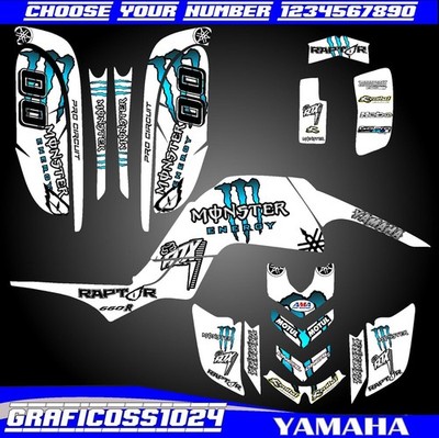 Yamaha Raptor 660 660R FULL GRAPHICS DECALS STICKERS KIT ATV
