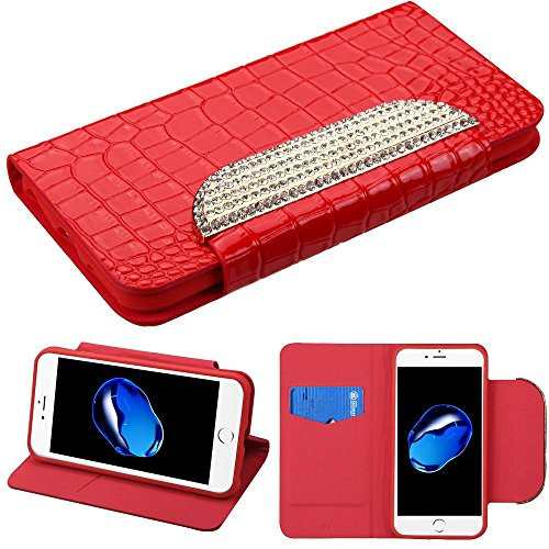 GSA Crocodile Skin Bling Flip Wallet Case For iPhone SE