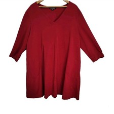 Suzanne Betro Red Minidress With Pockets Size 2X Bold Vibrant Casual Chic Plus