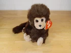 VINTAGE 1987 TY BROWN Mischief MONKEY W/ LONG TAIL PLUSH STUFFED ANIMAL Toy NWT