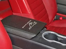2005-2009 Ford Mustang Center Console Arm Rest Pad Cover Black w/ Running Horse