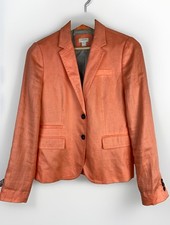J. Crew Women's 6 Peach Lined 100 Linen 2 Button Blazer Jacket