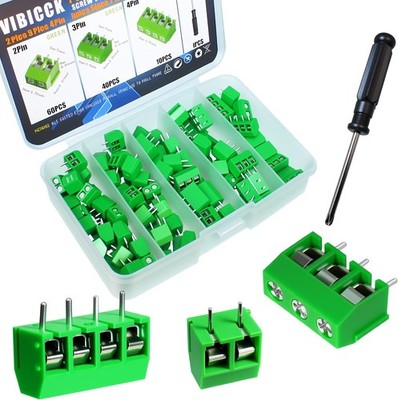 111pcs Wiring Terminal Connector Combination Kit 5mm 0.2 in Color: green110PCS