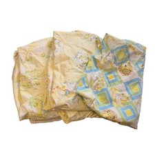 3 Vintage Crib Sheets Animals Unisex No Stains Yellow Blue Green Cotton