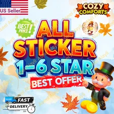 Golden blitz avaiable💥Monopoly Stickers Go  1 2 3 4 5 6⭐️Fast Delivery⚡Cheapest