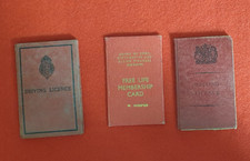1950s UK Driving Licences x2 with Inserts + 1971 USDAW Membership Card