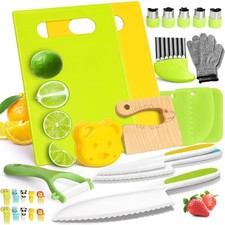 28PCS Toddler Knife Set - Kids Knifes for Real Cooking, Montessori Kids Kitch...