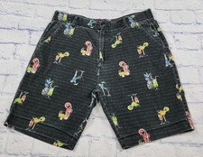 Plugg MENS SIZE 34 Comfort Waist Cocktails Stretch Chino Shorts Black