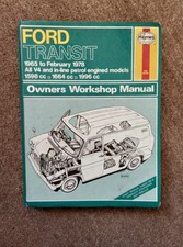 HAYNES OWNERS WORKSHOP MANUAL  FORD TRANSIT 1965-FEB 1978  1598cc 1664cc 1996cc