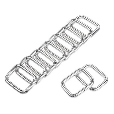 Metal Rectangle Ring Buckles 26x19mm Silver Tone 10pcs