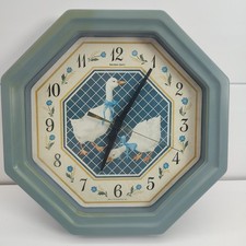 Vintage 1980s New Haven Quartz Country Goose Wall Clock Cottagecore Works