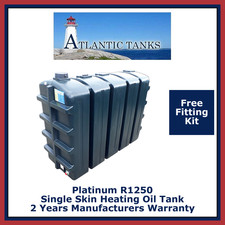 1250 Litre Single Skin Platinum Domestic Heating Oil Storage Tank del