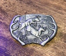 Vintage, 1977 Bergamot Brass Works, Western Belt Buckle Y-144 Made In U.S.A.