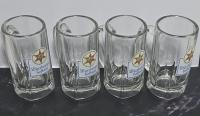 #ad 4 Vintage Collectable Wurzburger Hofbrau Bavarian Pilsner Beer Glass Stein Mug $30.00