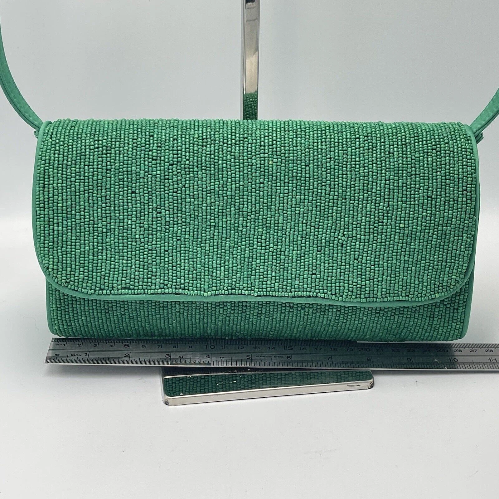 WANDLER J. nuova con etichetta Borsa a tracolla Crew Kelly verde RARA HTF Firenze convertibile pochette con perline