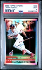 2000 TOPPS CHROME REFRACTOR #363 OMAR VIZQUEL PSA 9