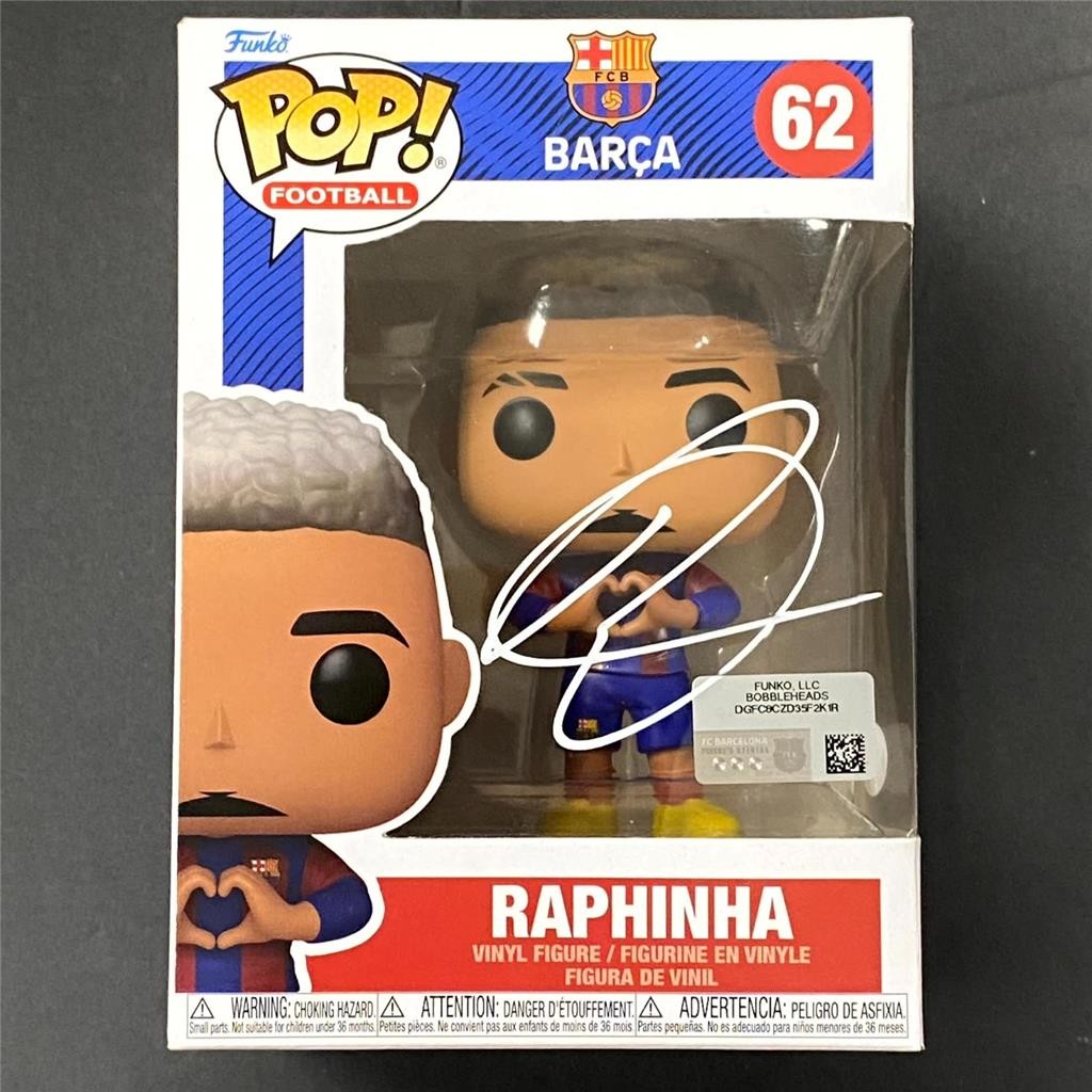 Raphinha signed FC Barcelona Funko Pop! 62 Brazil Star Barca