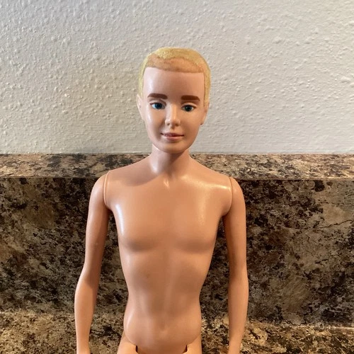 Vintage Ken Blonde Flocked Hair Doll Mattel 1960’s Straight Leg Japan Blonde