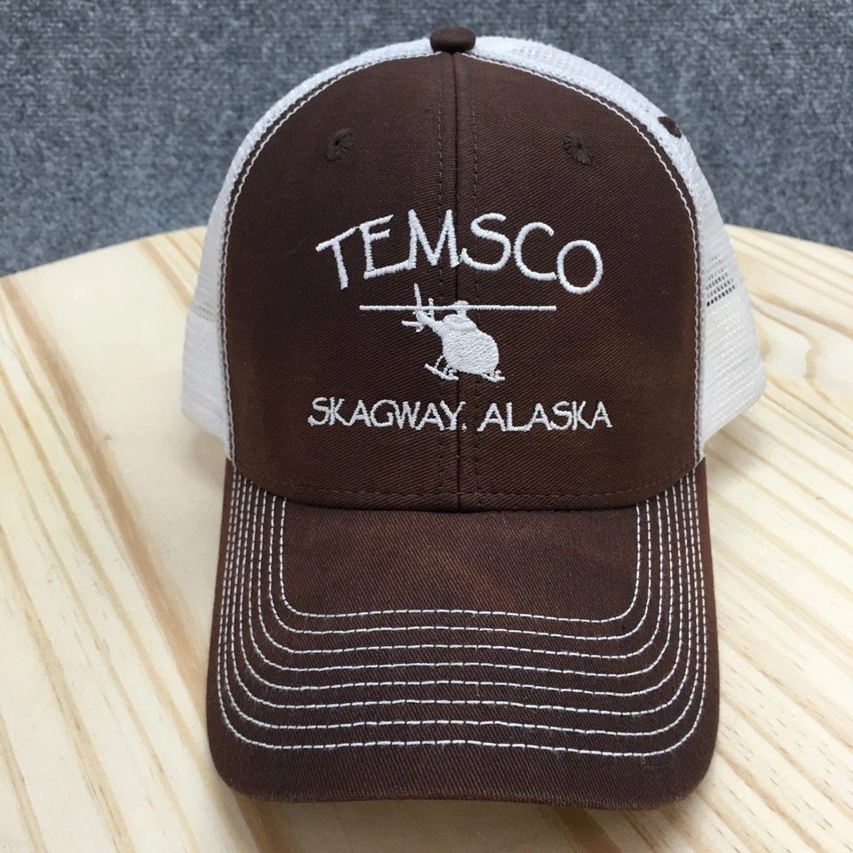 Sombrero de camionero Temsco Ouray para hombre marrón OS ala curva ajustable logotipo bordado Foto 2 de 4