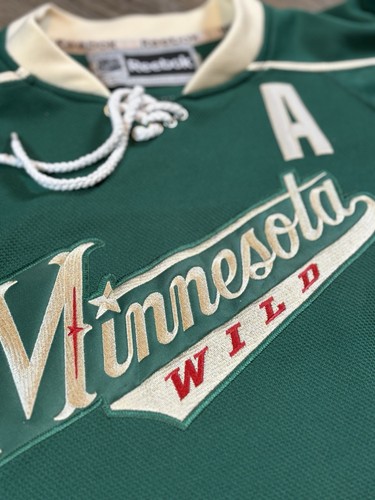 Maglia Parise #11 adulto piccola verde Minnesota Wild NHL Hockey Reebok stringata - Foto 6 di 9