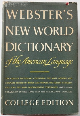 Webster s New World Dictionary, College Edition, 1964 FREE SHIPPING! Spine Decor