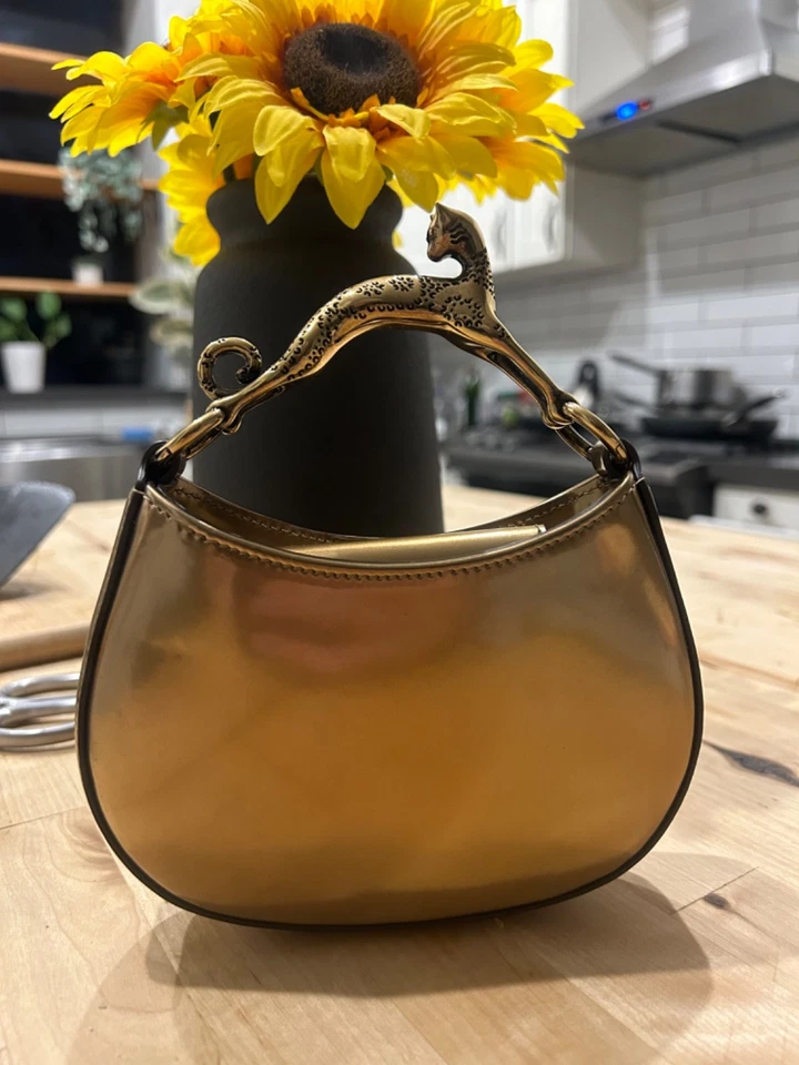 Lanvin Gold cat nano purse (made in Italy) - Image 2 of 4