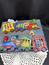 Vintage Burwood 3D Circus Train Wall Plaques Nursery Childs Room EUC