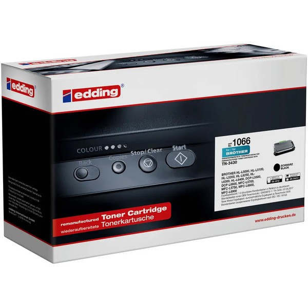 Edding Toner Ersetzt Brother TN-3430 Kompatibel Schwarz 3000 Seiten EDD-1066-image