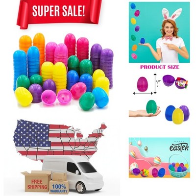 Bright and Durable 50-Pack Fillable Easter Eggs with Hinge - Perfect for Kids