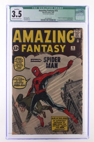 Amazing Fantasy #15 - Marvel 1962 CGC 3.5 QUALIFIED Origin + 1st App Spider-Man