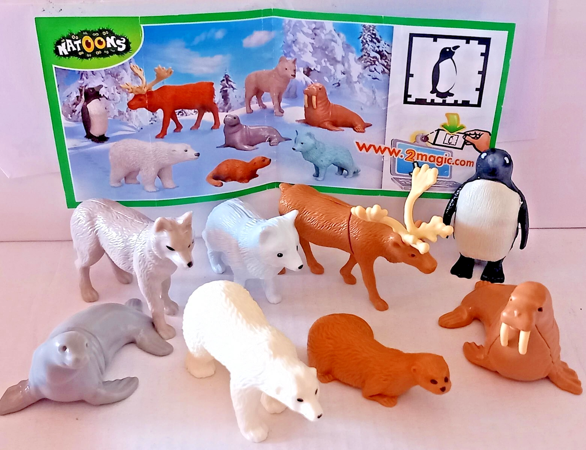 NATOONS POLAR ANIMALS KINDER SURPRISE EGG TOYS SET FIGURES