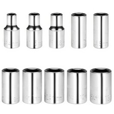 1/4" Drive Socket Set, Metric Socket 10pcs Sets, 6 1/4" Drive Socket-10pcs