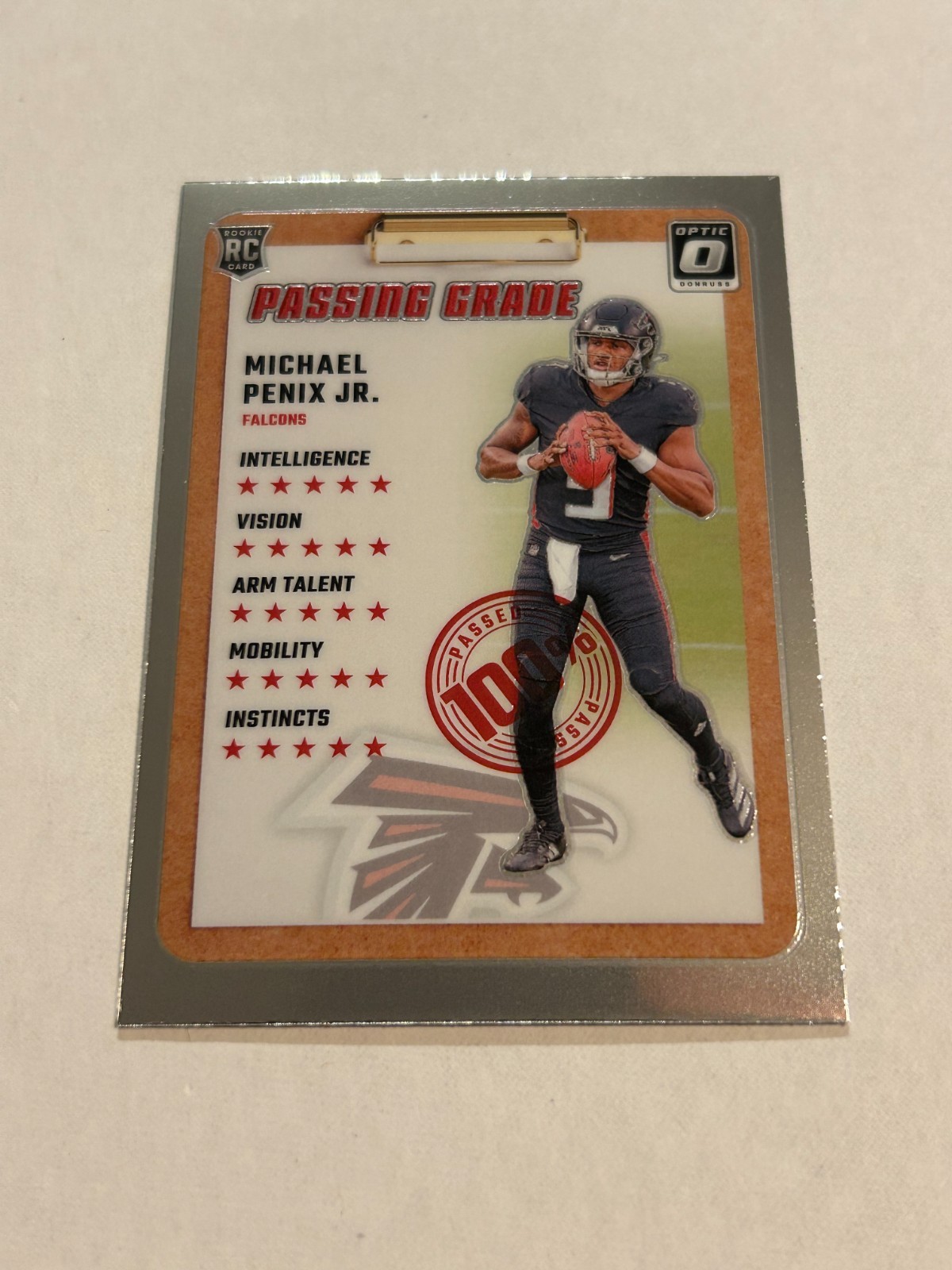 2024 DONRUSS OPTIC MICHAEL PENIX JR PASSING GRADE #5 ROOKIE FALCONS TN2