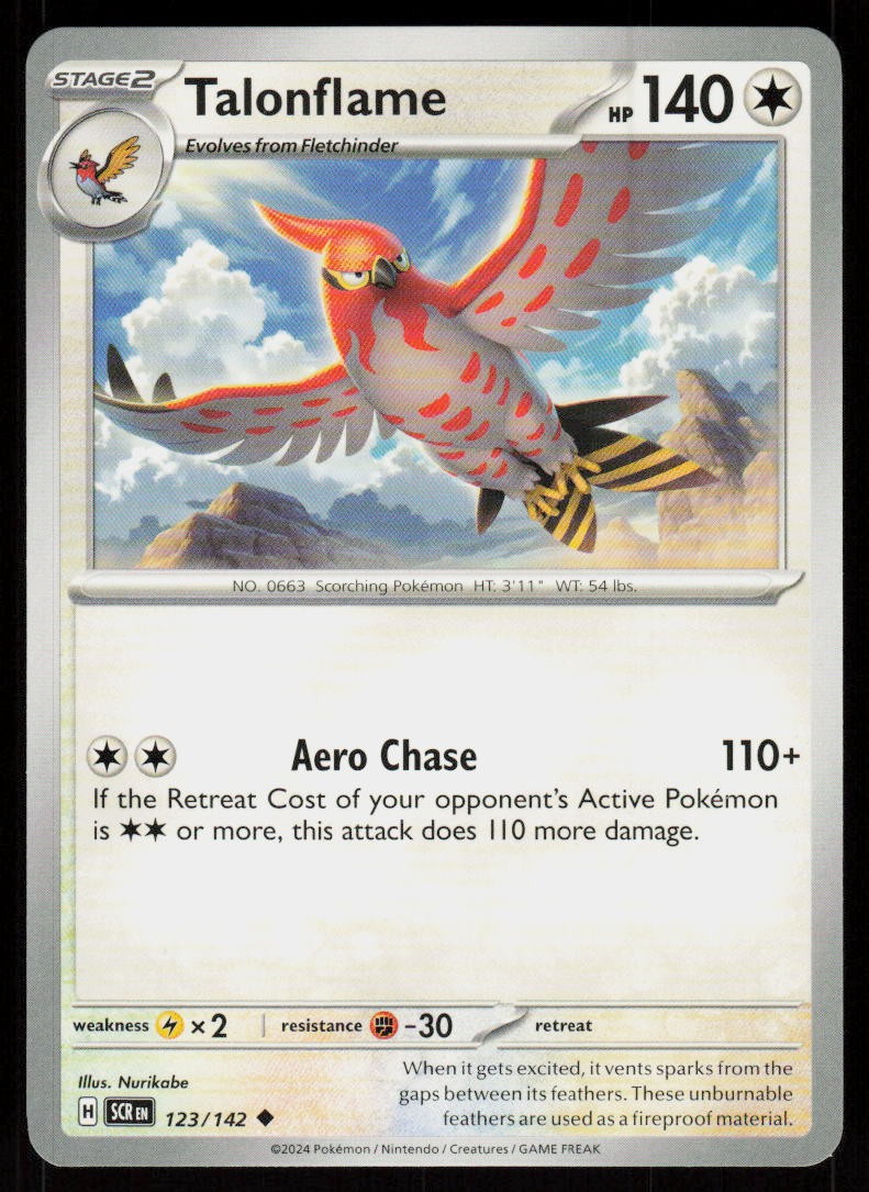 Talonflame 123/142 Uncommon Stellar Crown Pokemon Near Mint