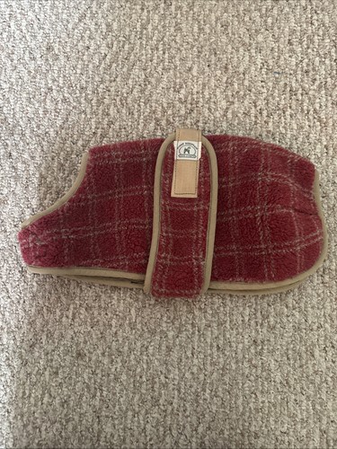 Foggy Mountain Dog Coats 14 Medium Red Plaid Fleece Pet Winter Sweater