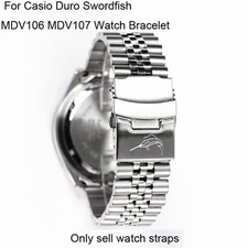 Stainless Steel Watch Band Strap For Casio Duro MDV106 MDV107 Bracelet Tool22mm