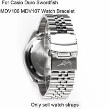 Stainless Steel Watch Band Strap For Casio Duro MDV106 MDV107 Bracelet Tool22mm