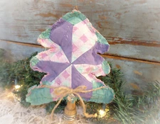 antique Christmas tree on spool vintage quilt bobbin decoration