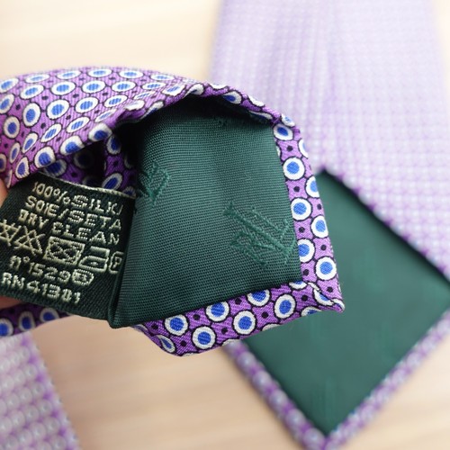 LAUREN Ralph Lauren Neck Tie Mens Purple Foulard Medallion Luxury Tuxedo Suit - Picture 8 of 9