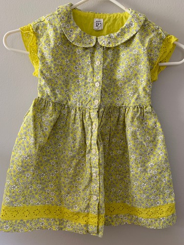 BABY GAP SOMMERKLEID BLUMENDRUCK ÖSENBESATZ KOMPLETT GEFÜTTERT GRÖSSE 3 JAHRE