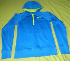 Girls Youth Fila Sport Solid Blue 1/2 Zipper Hooded Long Sleeve Size M 10-12