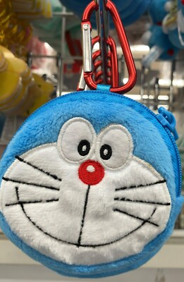 Doraemon Carabiner Mini Mini Pouch - Face Plush Coin Case Keychain New Japan