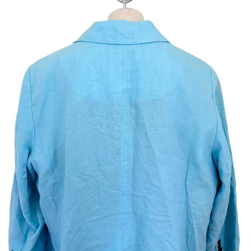 TALBOTS Classic Linen Blazer in Sky Blue WOMEN'S 20 - Picture 6 of 9