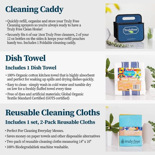 Multipurpose Non-Toxic Cleaning Kit with Reusable Cloths - Home Essentials - Picture 8 of 8