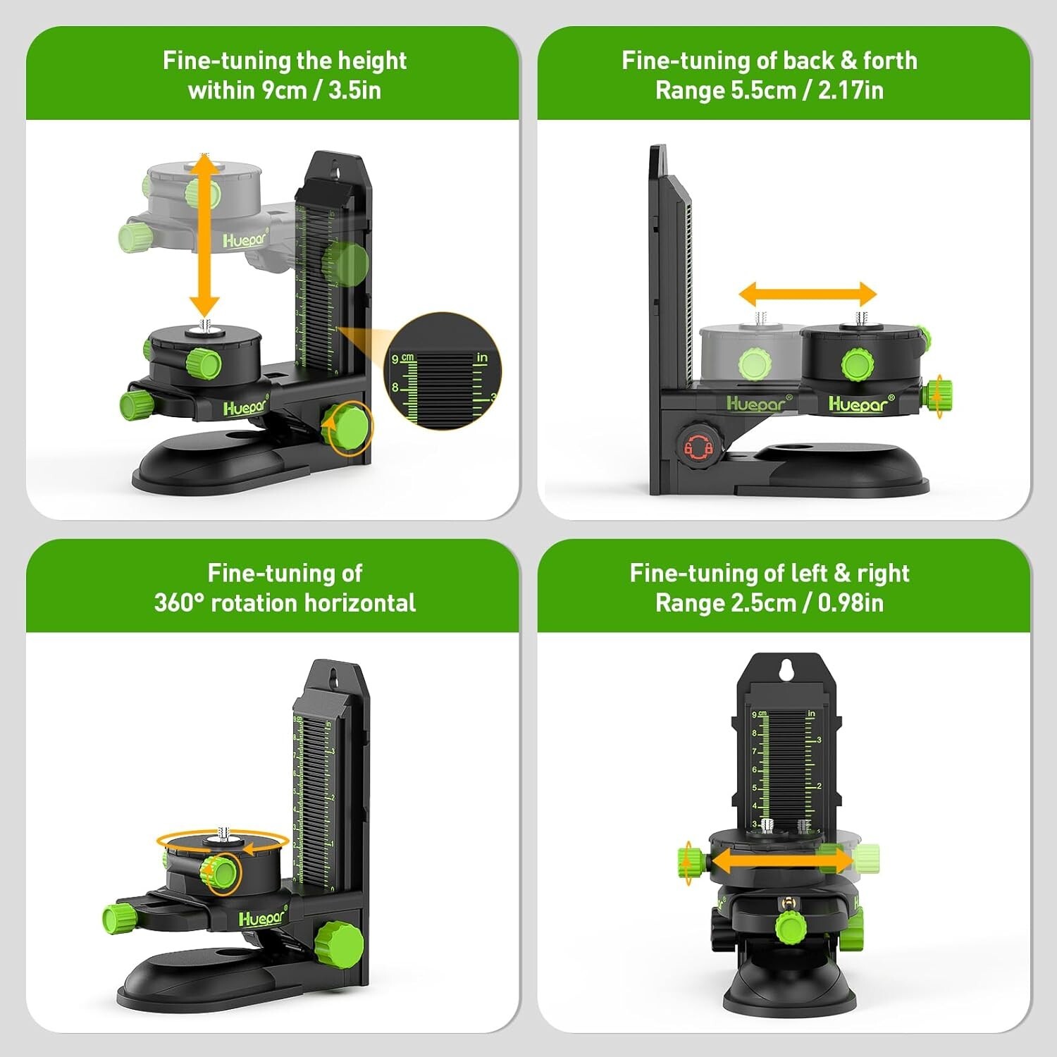 Huepar 16-Line 360-Degree Green Laser Level with Remote Control for Precision